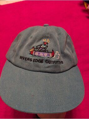 Vintage Rivers Edge Outfitters Hat 90s Sansegal Canoe Kayak Ozarks Dad Cap